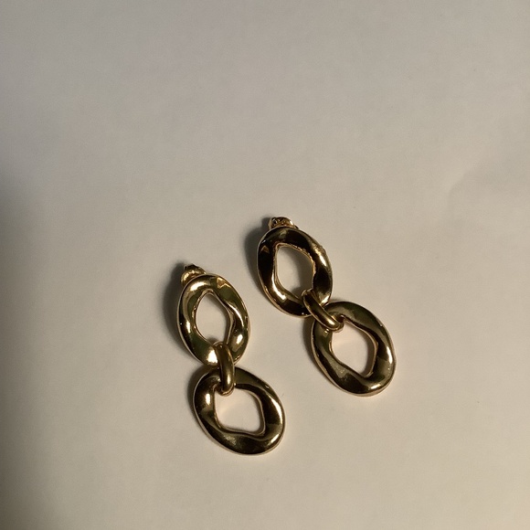 UNO de 50 gold drop earrings with 2 links - Picture 1 of 3